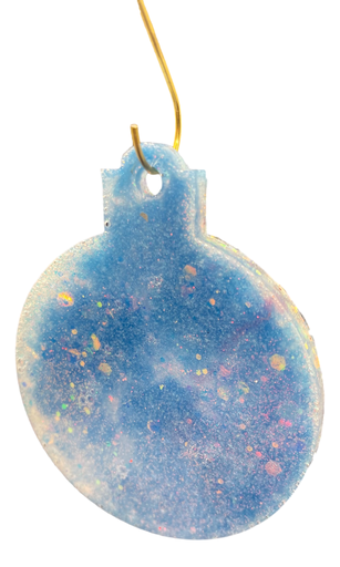 [20207] Soft  Blue Glitter Ball Ornament