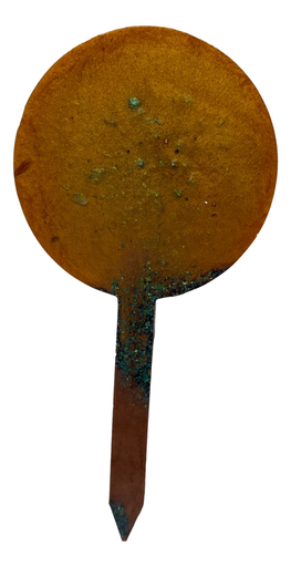 [1619027] Brown with Green Glitter Round Plant Stake
