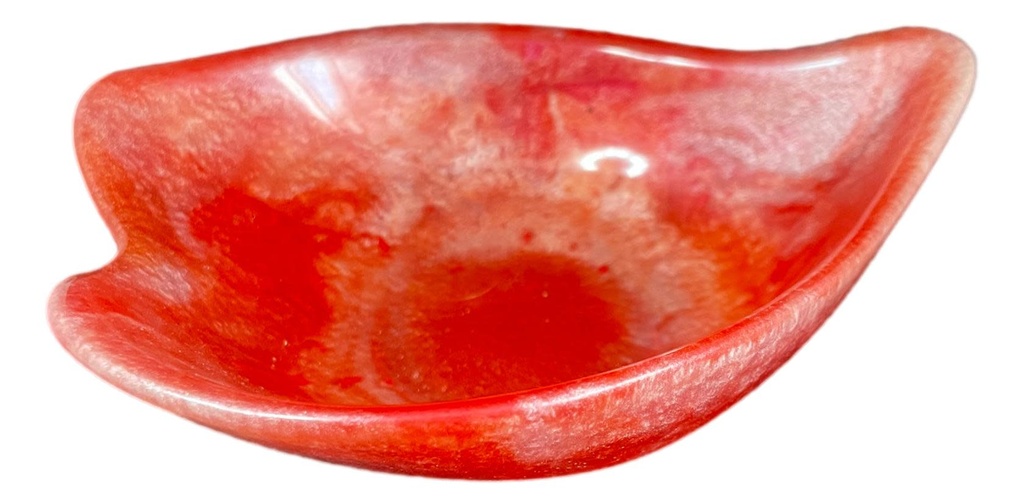 Red & White Leaf Bowl