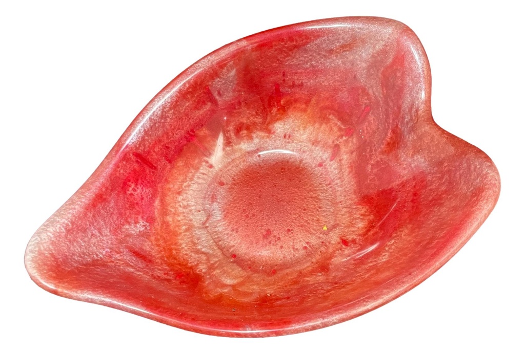 Red & White Leaf Bowl