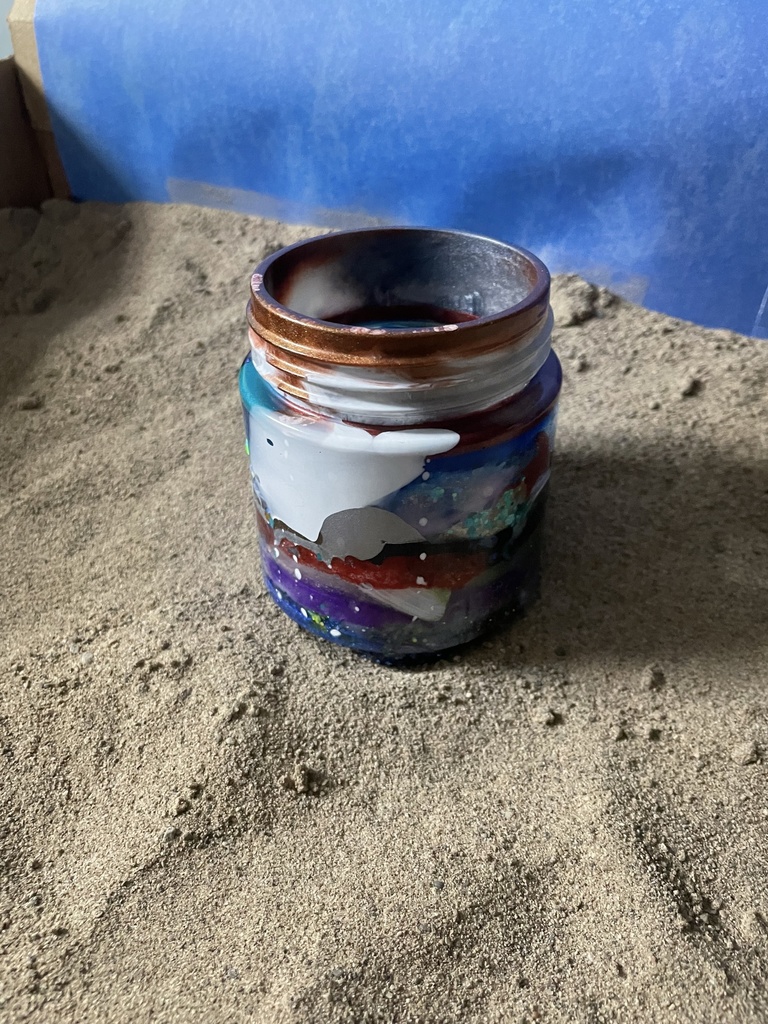 Colour Mash Stash/Trinket Jar with Screw-on Lid