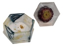 Clear Hexagon Trinket Dish With Flowers