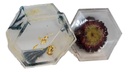 Clear Hexagon Trinket Dish With Flowers