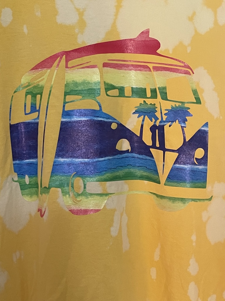 Yellow/Daisy Tye-Dye VW Van - L