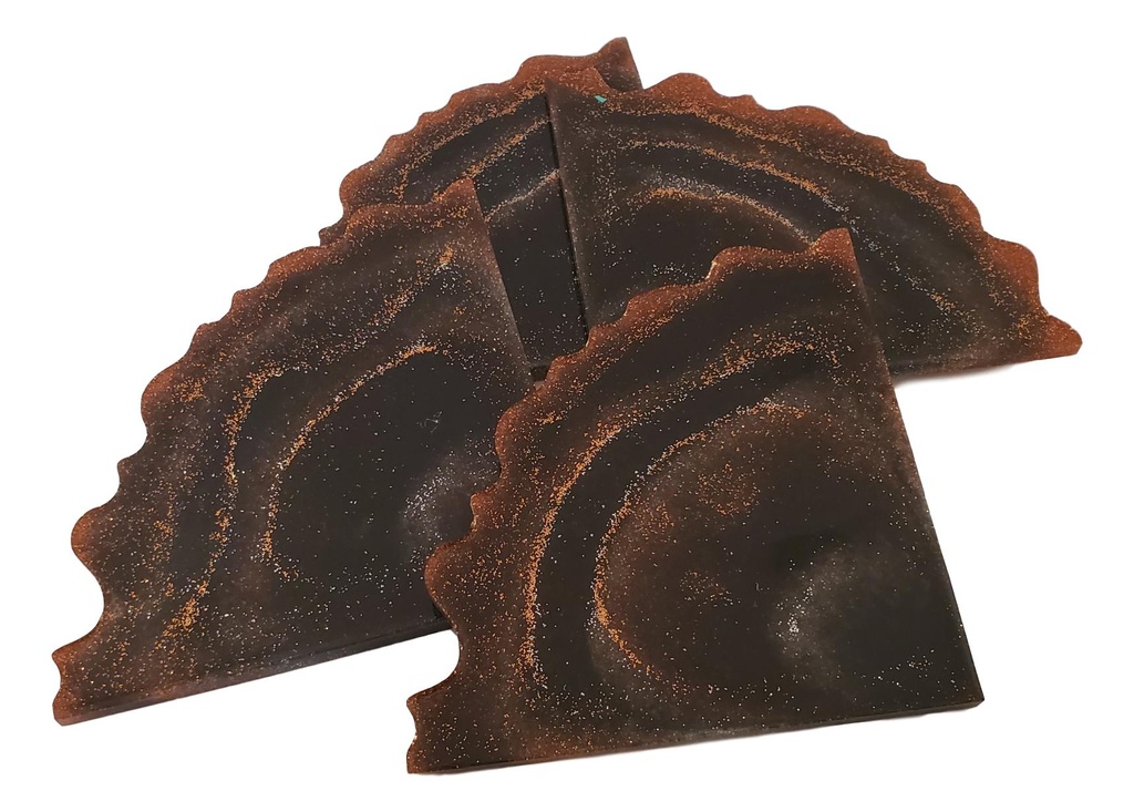 Abstract Black and Copper Glitter Coaster Set