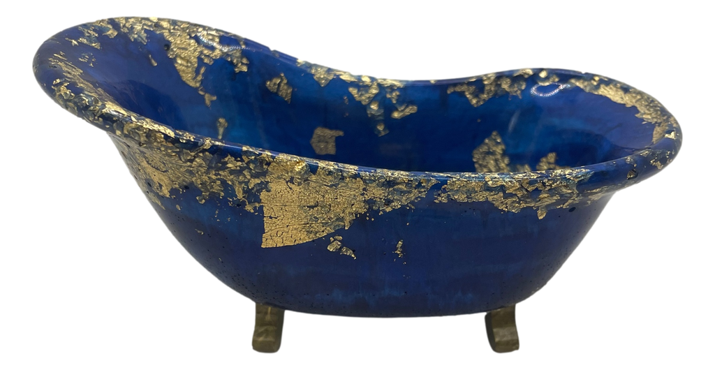 Stunning Blue & Gold Bathtub Soap Dish