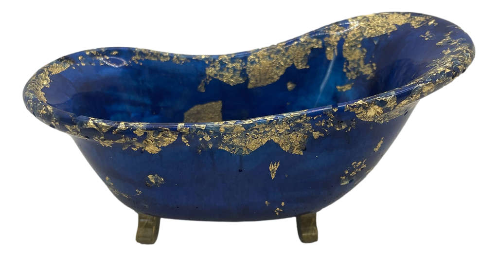 Stunning Blue & Gold Bathtub Soap Dish