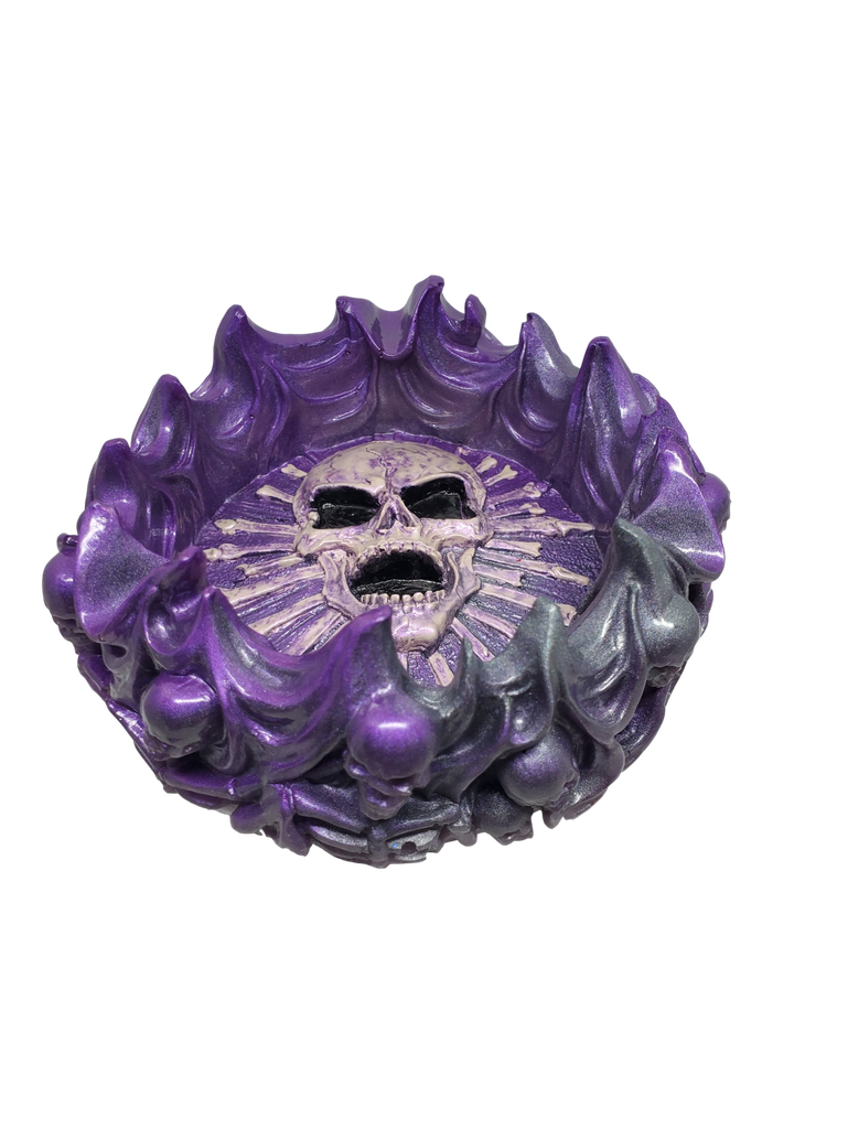 Purple Skull Resin Ashtray