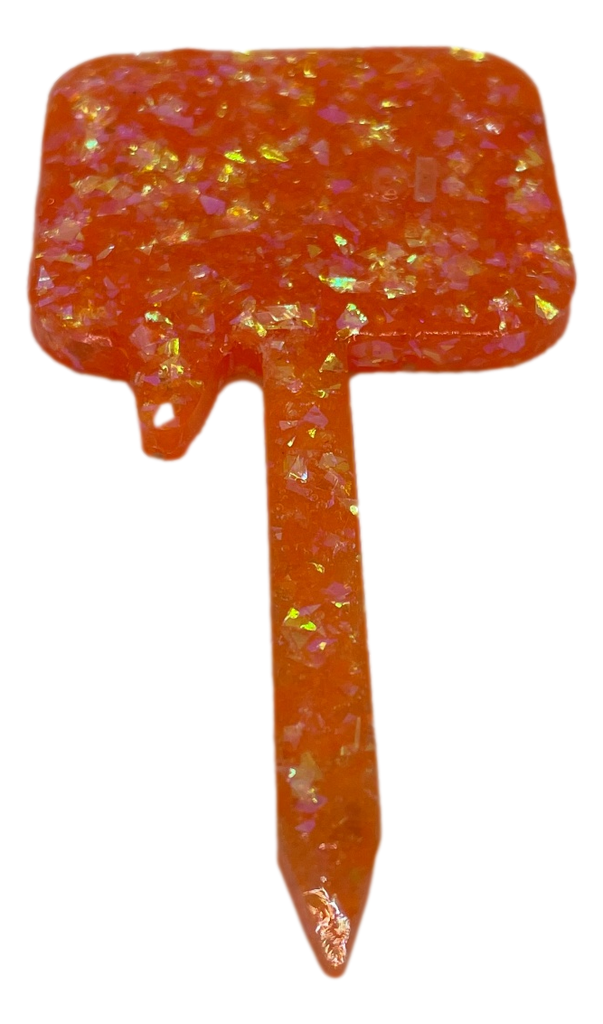 Brilliant Orange Glitter Plant Stake