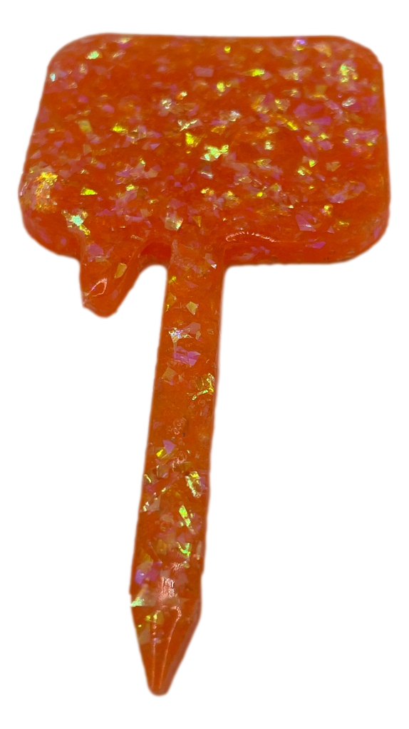 Brilliant Orange Glitter Plant Stake