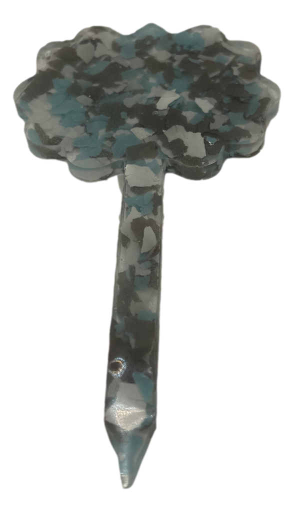 Blue Camo Flower Plant Stake