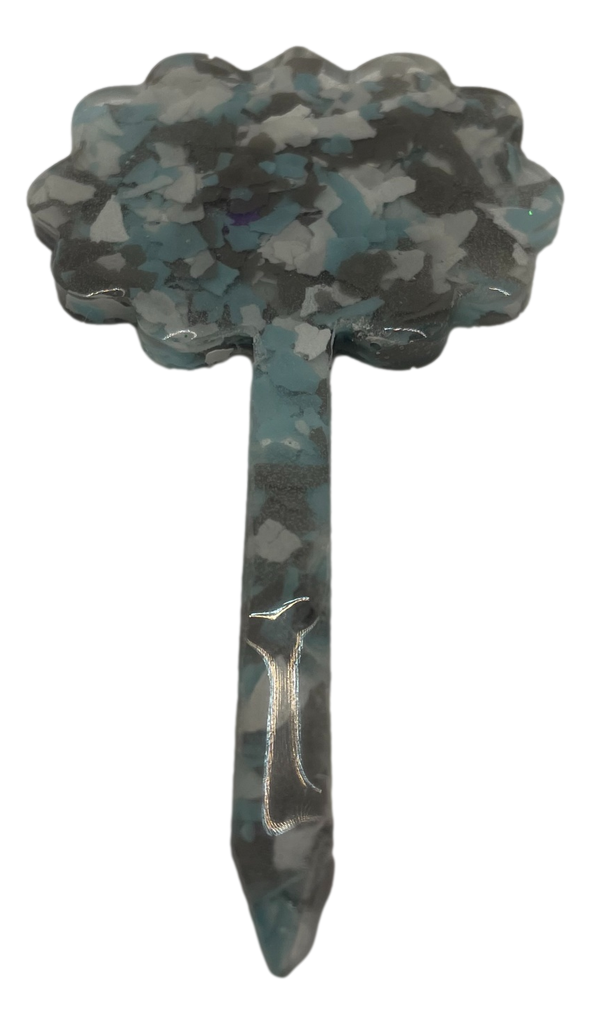 Blue Camo Flower Plant Stake