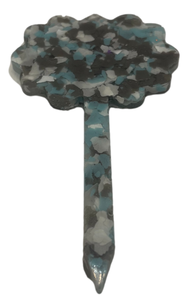 Blue Camo Flower Plant Stake