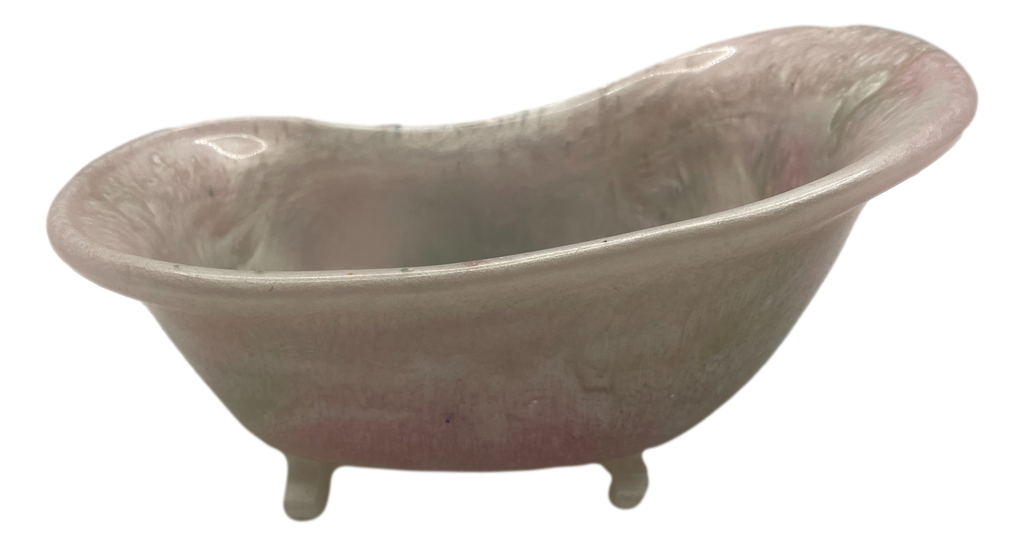 Soft Pink & Green Bathtub Soap Dish