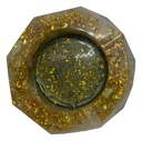Diamond-cut Resin Ashtray - Green & Gold
