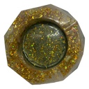 Diamond-cut Resin Ashtray - Green & Gold
