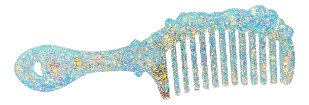 Sparkling Blue Ice Glitter Hair Comb