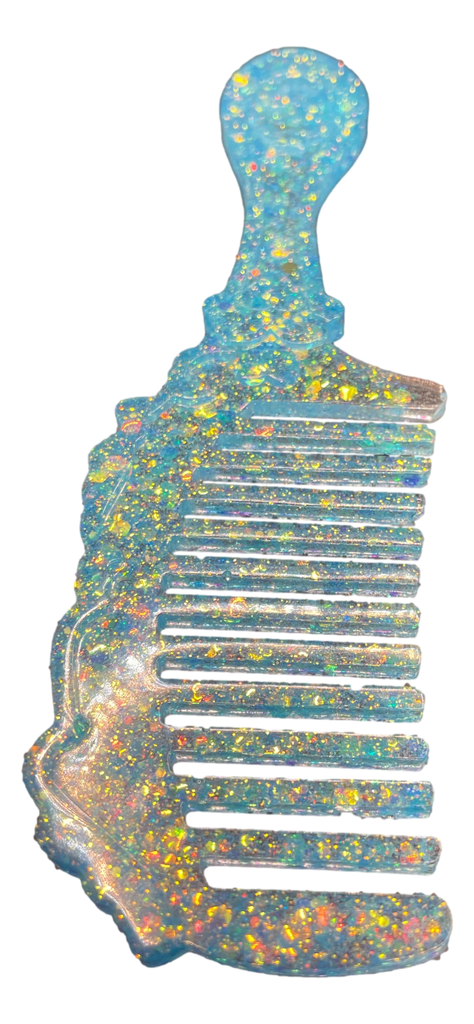 Sparkling Blue Ice Glitter Hair Comb