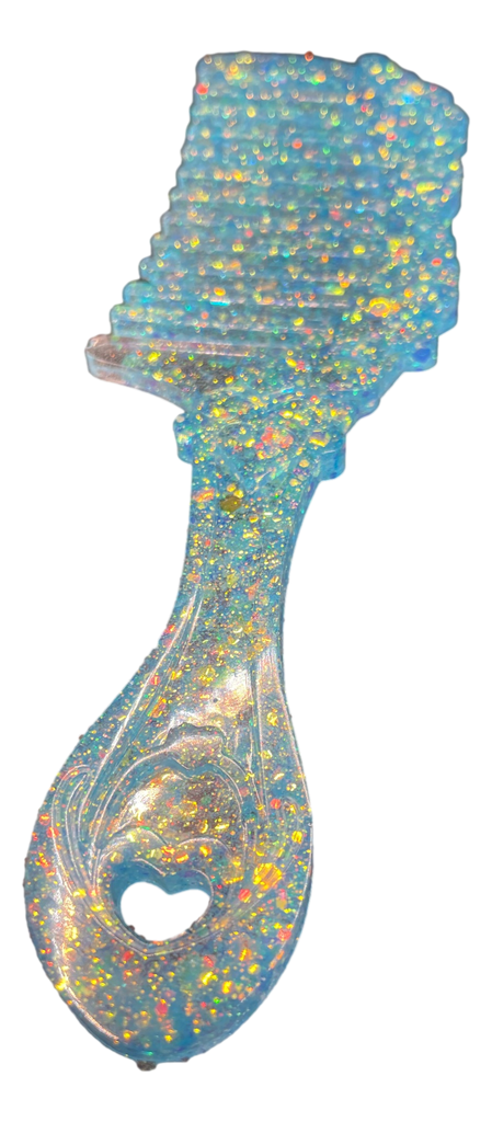 Sparkling Blue Ice Glitter Hair Comb