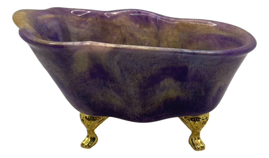 Large Wavy Purple Swirl Clawfoot Tub Soap Dish