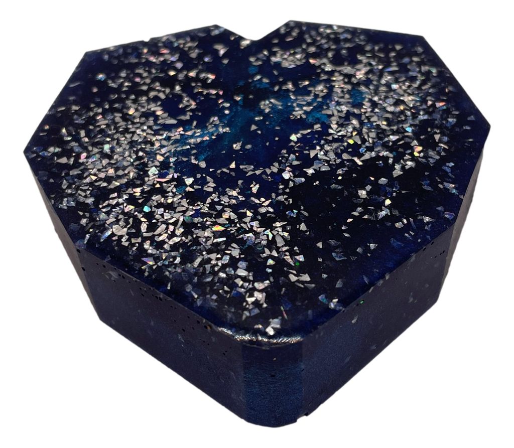 Teal Shaker Heart Paperweight