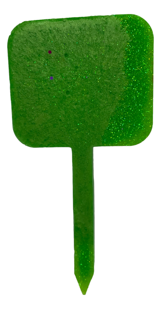Green Glitter Sign Plant Stake