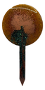 Brown with Green Glitter Round Plant Stake