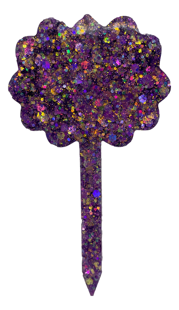 Gorgeous Lavender Glitter Floral Plant Stake