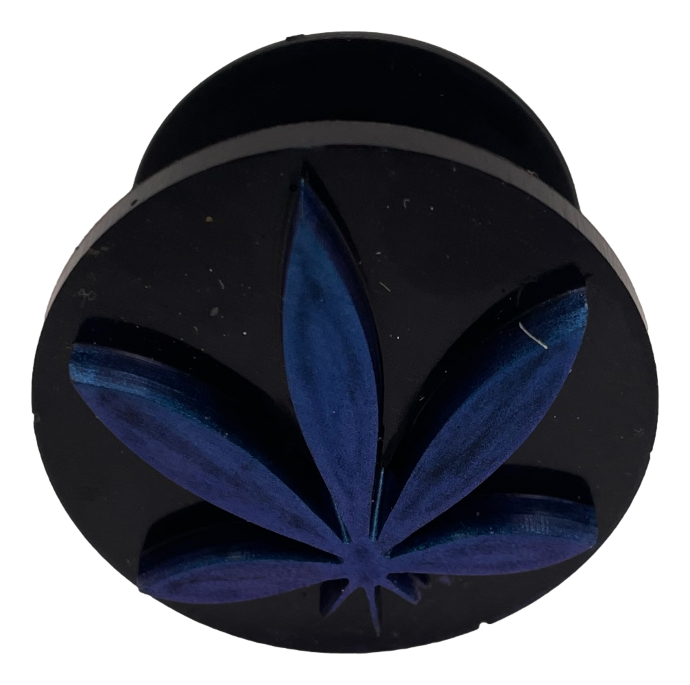 Blue on Black Pot Leaf Phone Grip