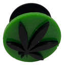 Black on Lime Green Pot Leaf Phone Grip