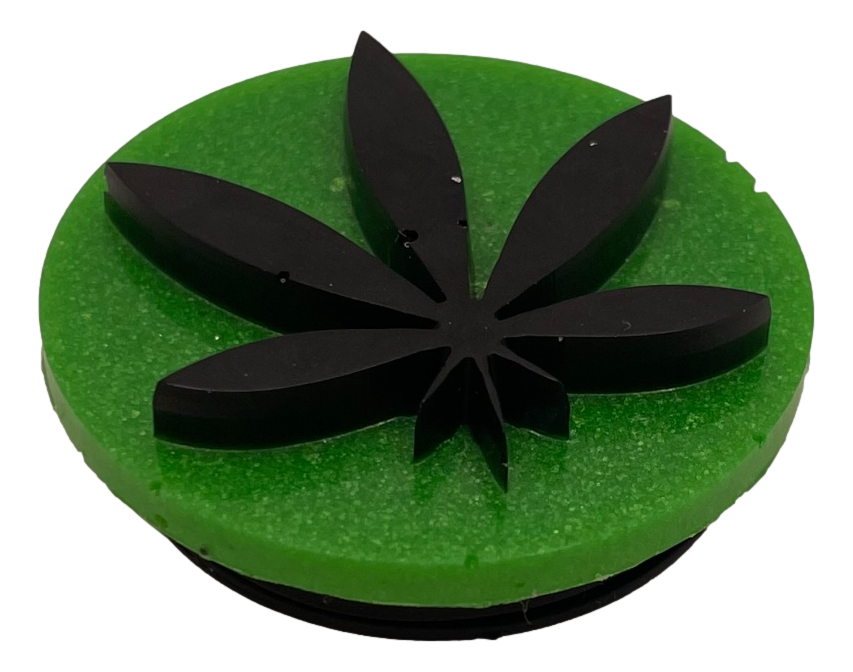Black on Lime Green Pot Leaf Phone Grip