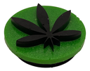 Black on Lime Green Pot Leaf Phone Grip