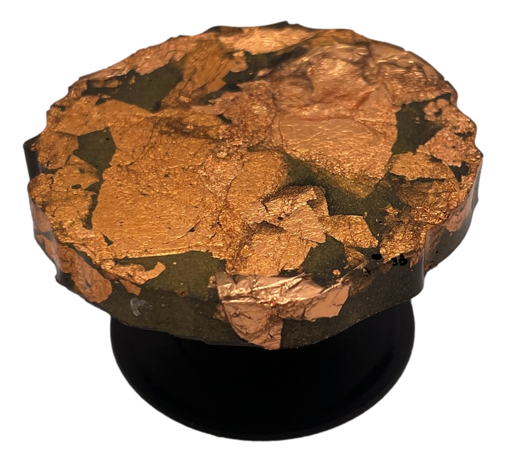 Copper Foil on Black Geode-shaped Phone Grip (copy)
