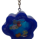 2-Tone Blue Paw Shaker Keychain