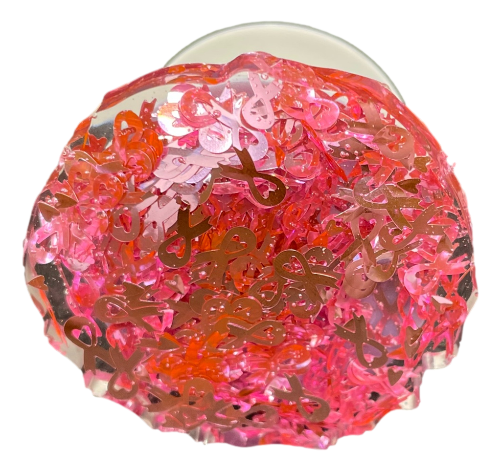 Pink Ribbon Geode-shaped Phone Grip