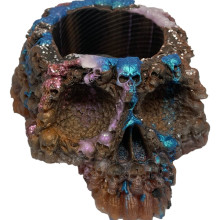 Coloured Skull Planter