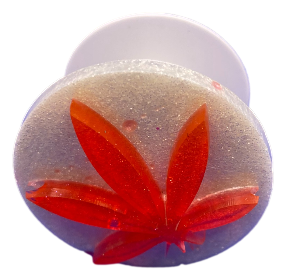 Orange Pot Leaf on White Phone Pop