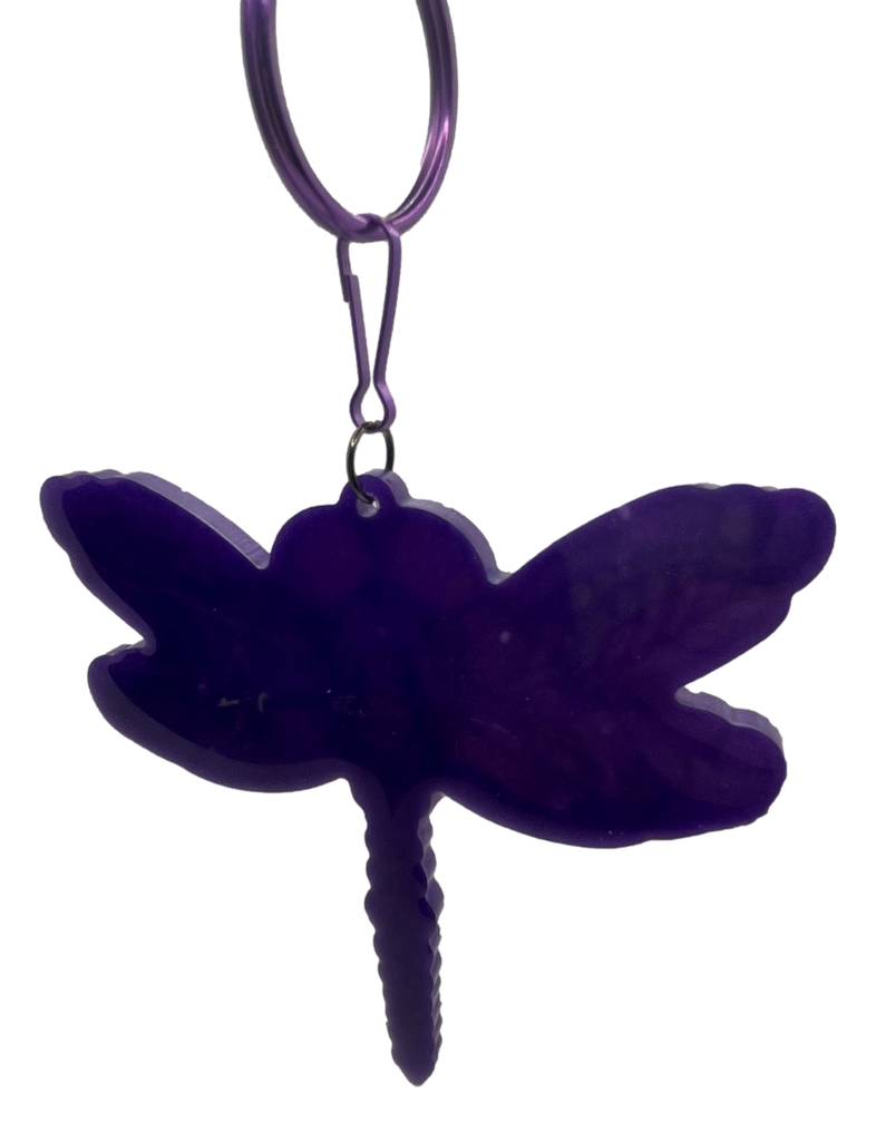 Pretty Purple Dragonfly Keychain