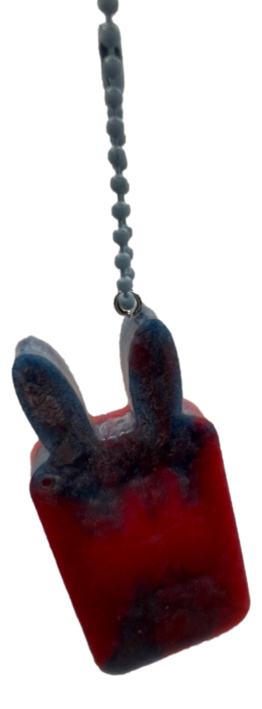Pink & Blue Bunny Cell Phone Shaker Keychain