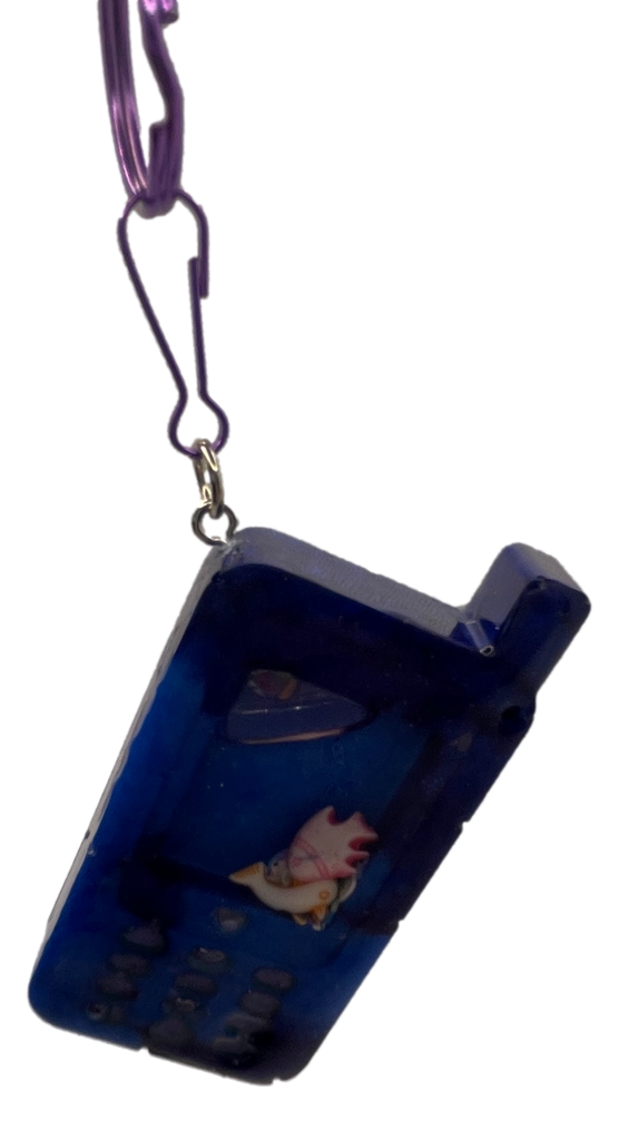 Blue Sea-themed Cellphone Shaker Keychain