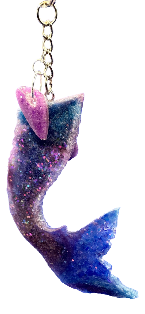 Lavender to Blue Mermaid Tail Keychain