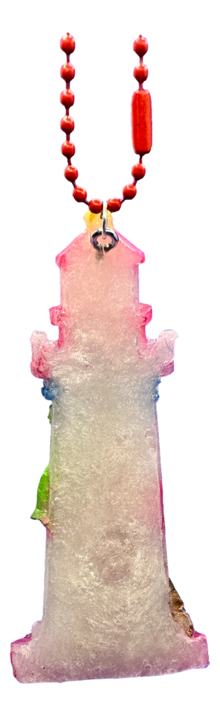 Red & White Lighthouse Keychain