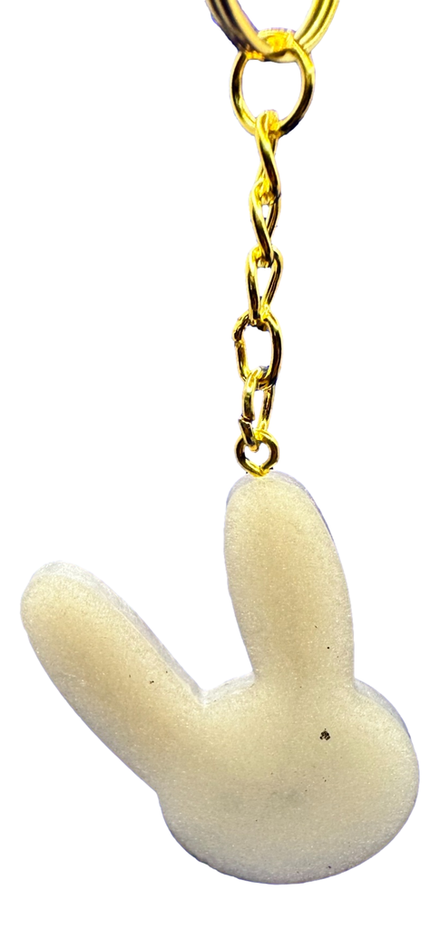 White with Gold Bad Bunny Keychain