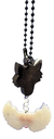 Black Wolf w/White Angel Wings Keychain