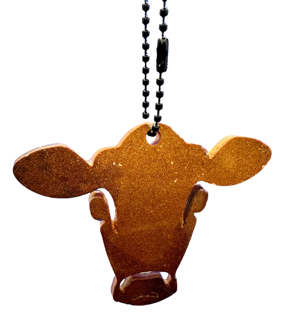 Brown Cow Face Keychain