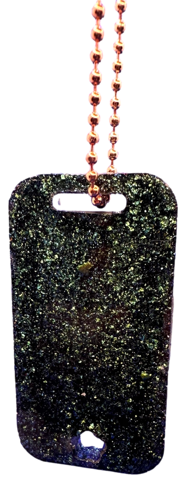 Rich Green Glitter Shaker Pendant Keychain (copy)