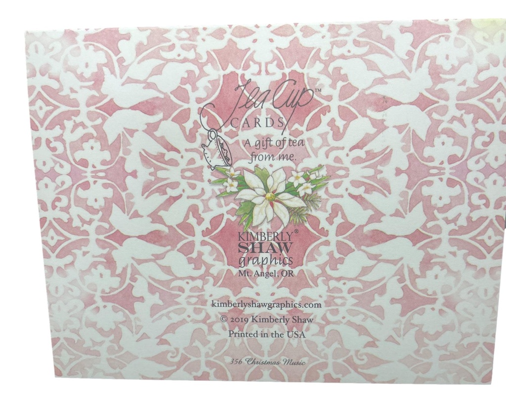 Christmas Music Sheet Teacup Card