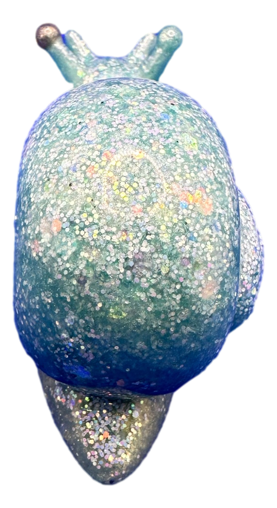 Light Blue & Green Resin Snail
