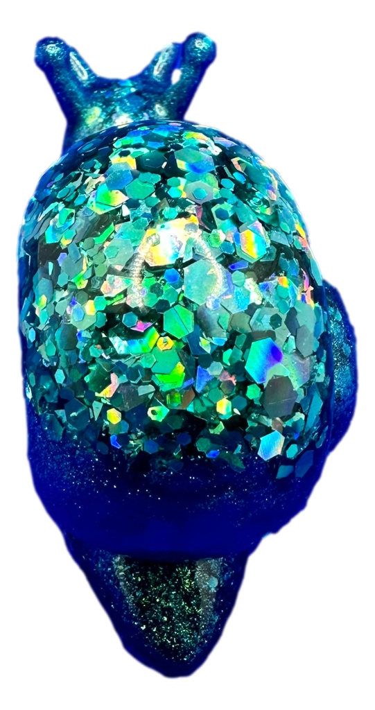 Rich Green Glitter Resin Snail