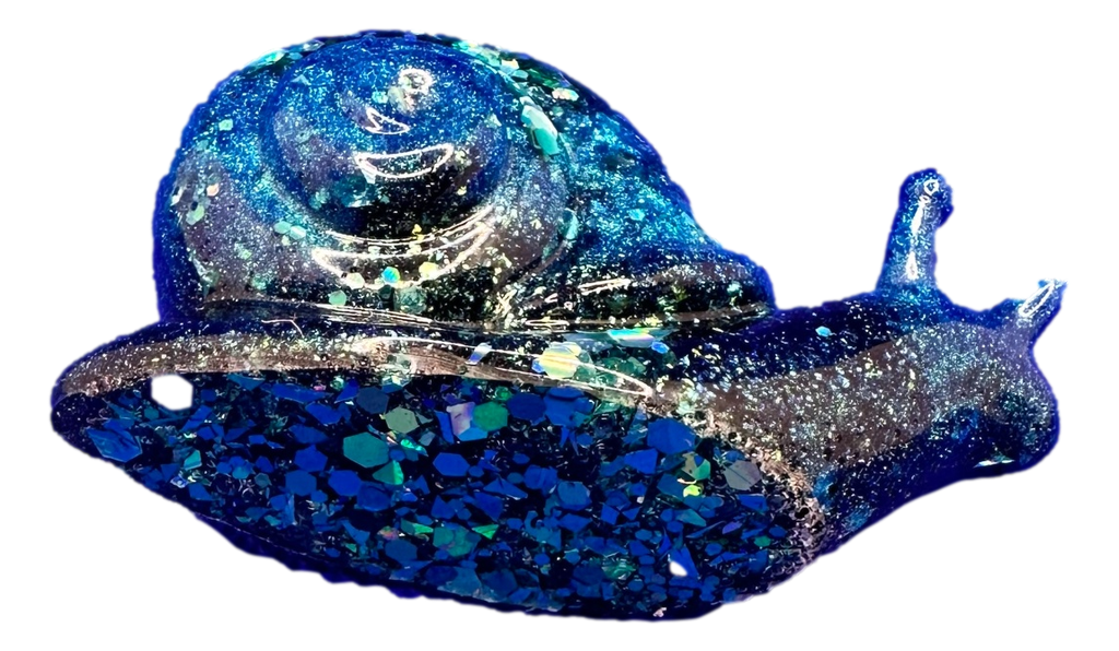 Rich Green Glitter Resin Snail